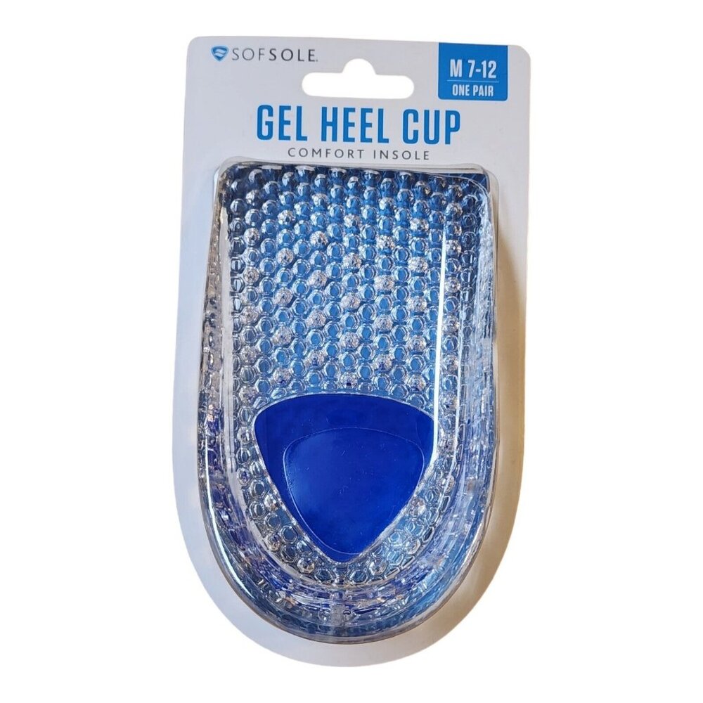 Sof Sole Gel Heel Cup Shoe Insoles Men's Size 7-12 New